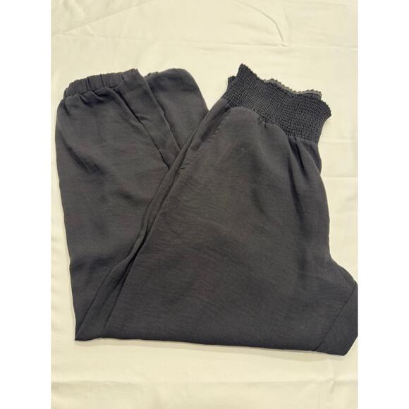 Jack by BB Dakota Harem-Style Pull-On Jogger Pants Womens Size M Black Smocked - Picture 8 of 8